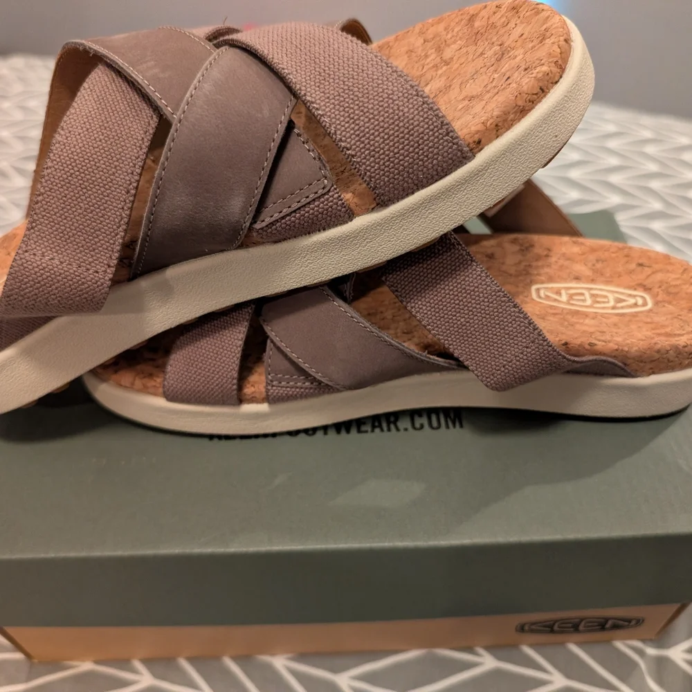 Keen Elle Mixed Slide‎ Women Size 7.5 Brindle/Birch NIB - Picture 2 of 7